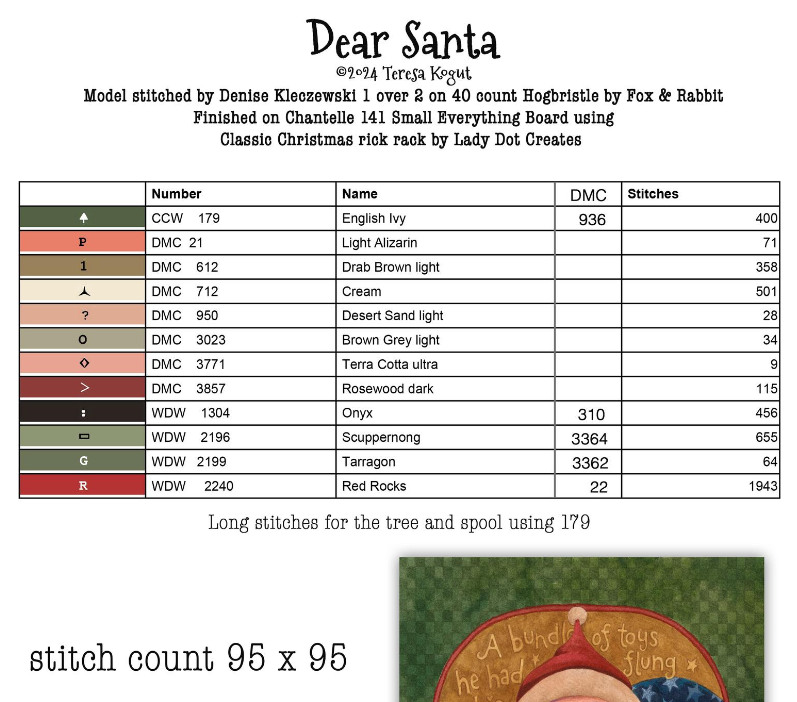 Hello Santa by Teresa Kogut Book of 7 Cross Stitch Designs