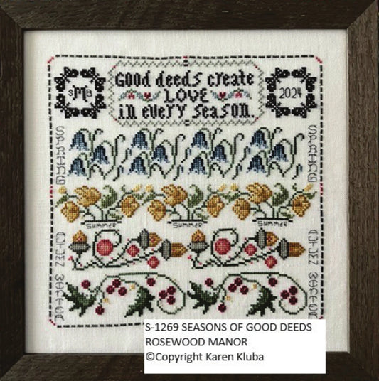 Seasons of Good Deeds Cross Stitch Pattern by Rosewood Manor