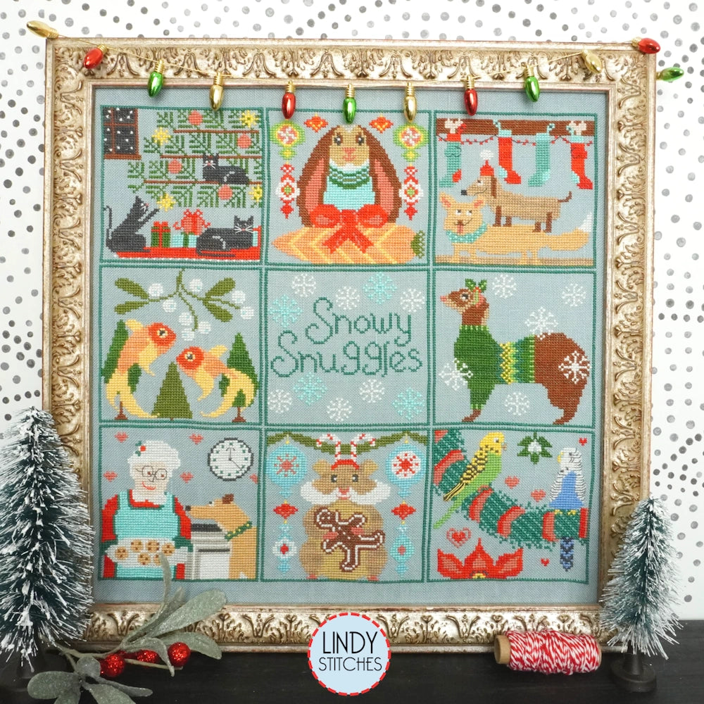 Snowy Snuggles Scrapbook Part 2 Cross Stitch Pattern by Lindy Stitches