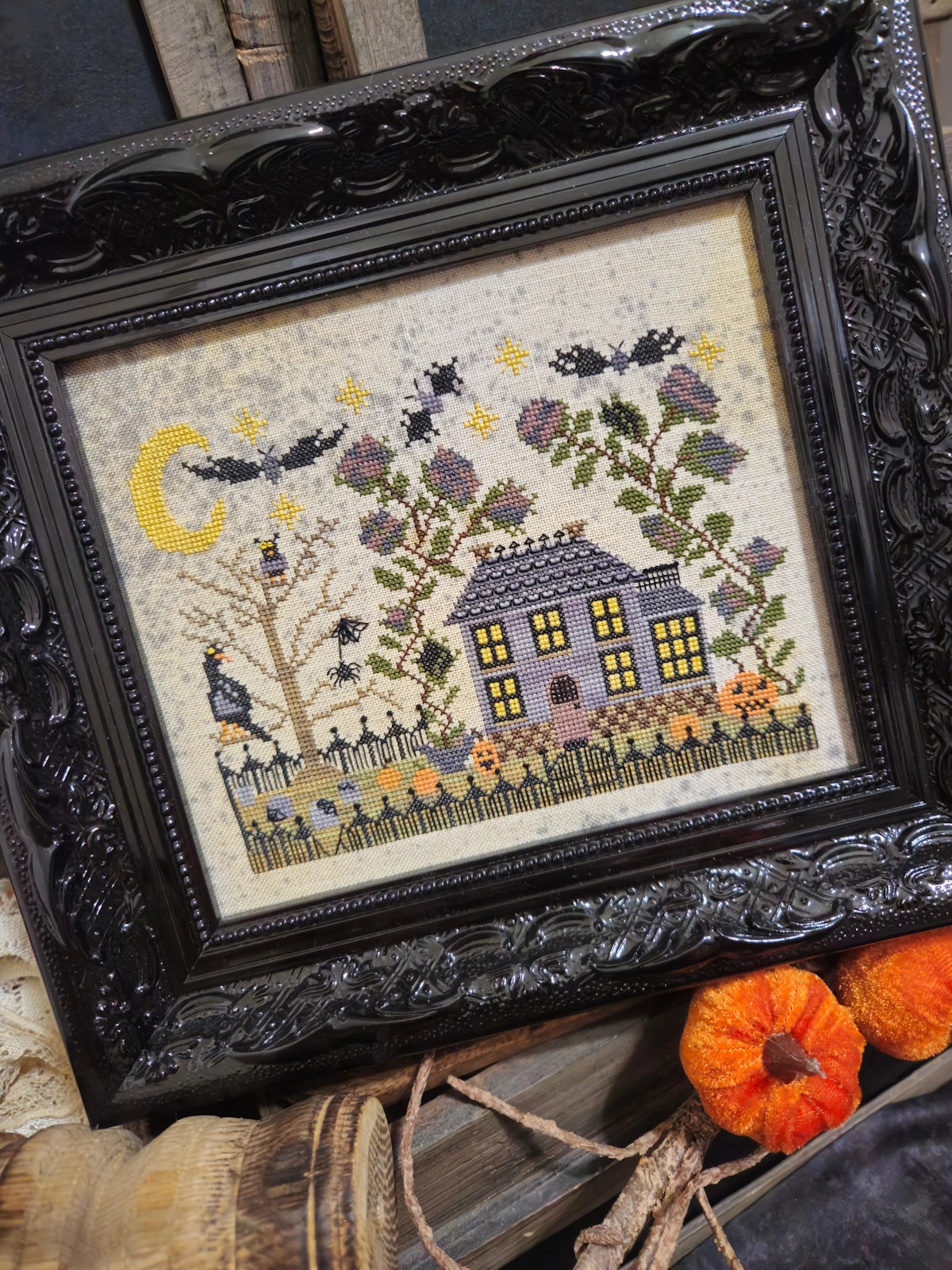 Spooky Mansion Quaint Rose Needlearts Cross Stitch Pattern