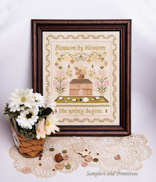 PREORDER The Spring Begins Cross Stitch Pattern by Samplers and Primitives Nashville Market