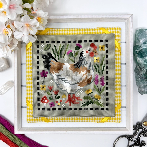 Spring Chicken Cross Stitch Pattern by Tiny Modernist