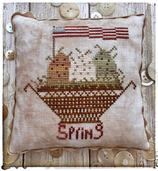 Spring Flag by Lucy Beam Cross Stitch Pattern