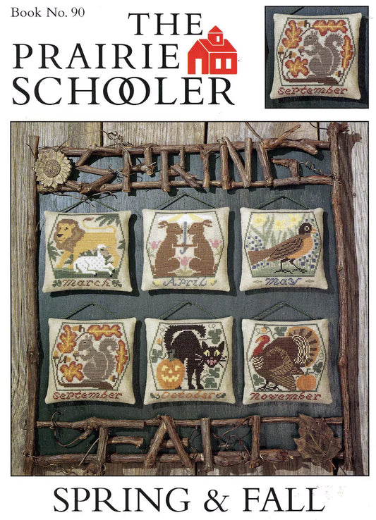 Spring & Fall The Prairie Schooler Cross Stitch Pattern #90 Physical Copy