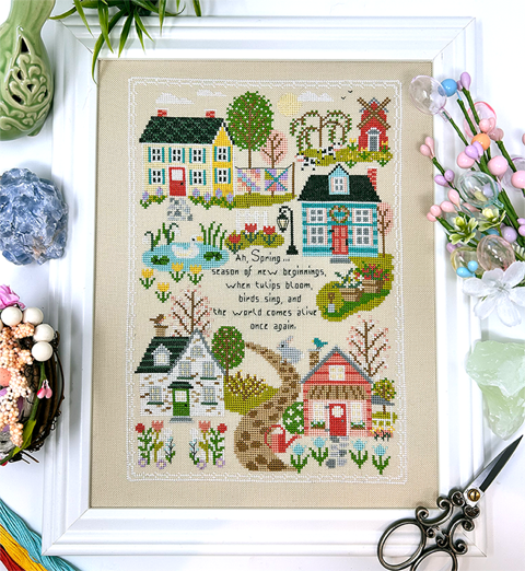 PREORDER Spring Traditions Sampler Cross Stitch Pattern by Tiny Modernist Nashville Market