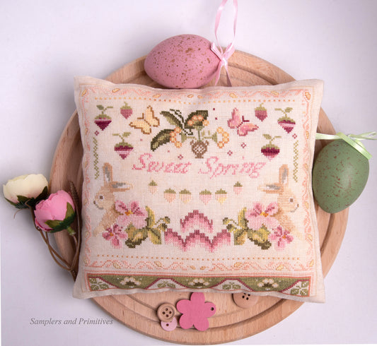 PREORDER Sweet Spring Cross Stitch Pattern by Samplers and Primitives Nashville Market