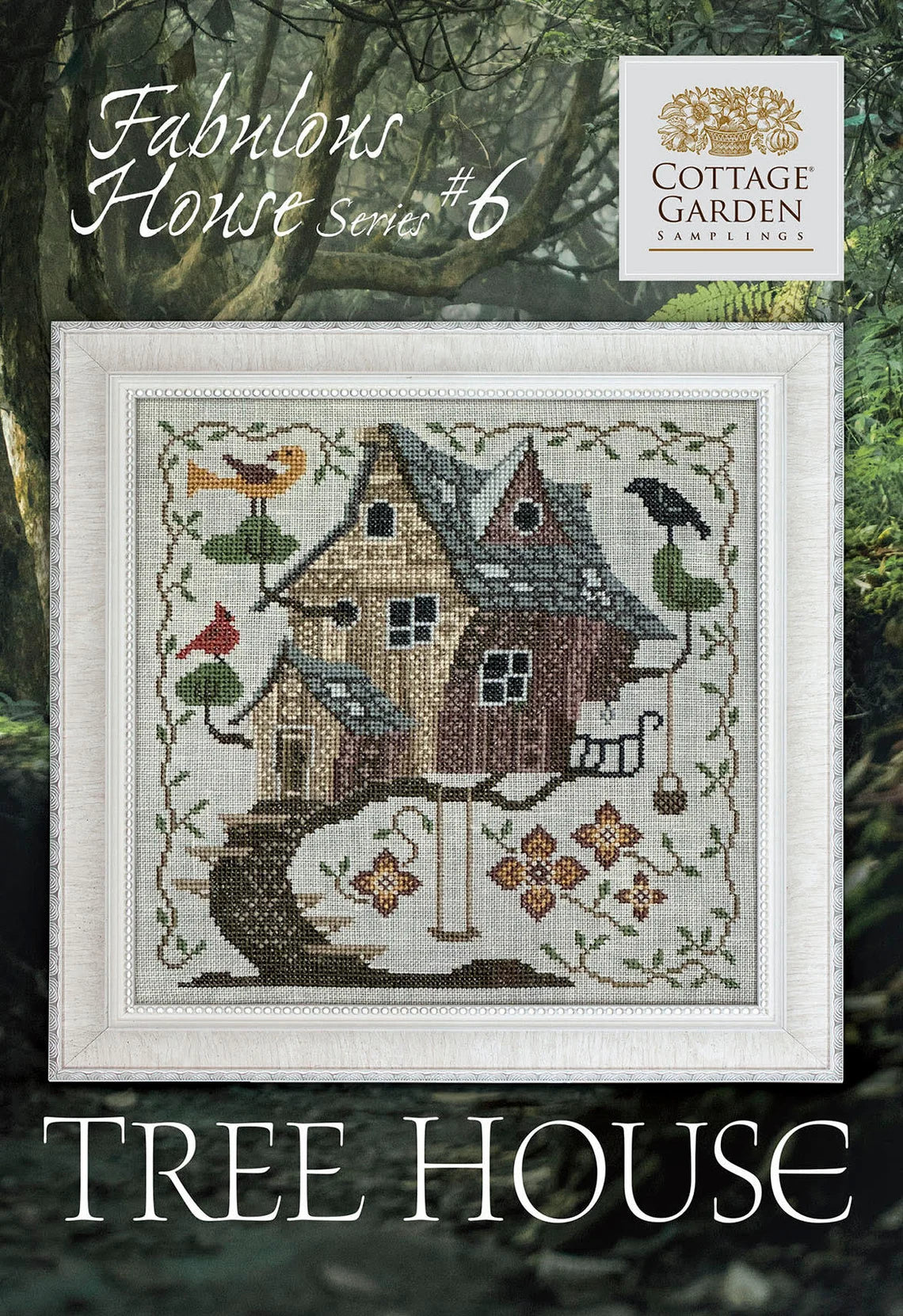 Fabulous House #6 Tree House by Cottage Garden Samplings Cross Stitch Pattern