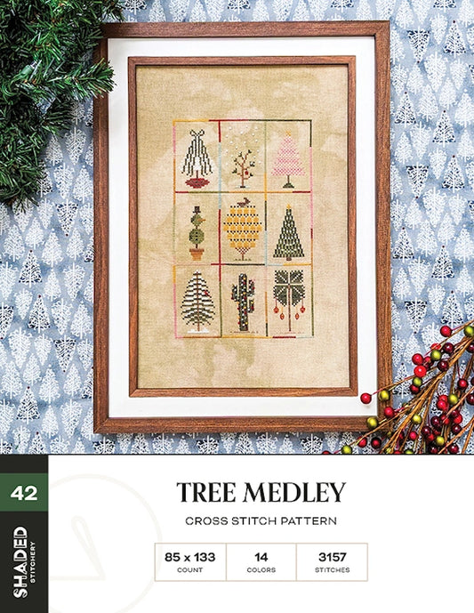 Tree Medley Cross Stitch Pattern by Shaded Stitchery