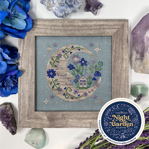 PREORDER Twilight Moon Cross Stitch Pattern by Tiny Modernist Nashville Market Night Garden