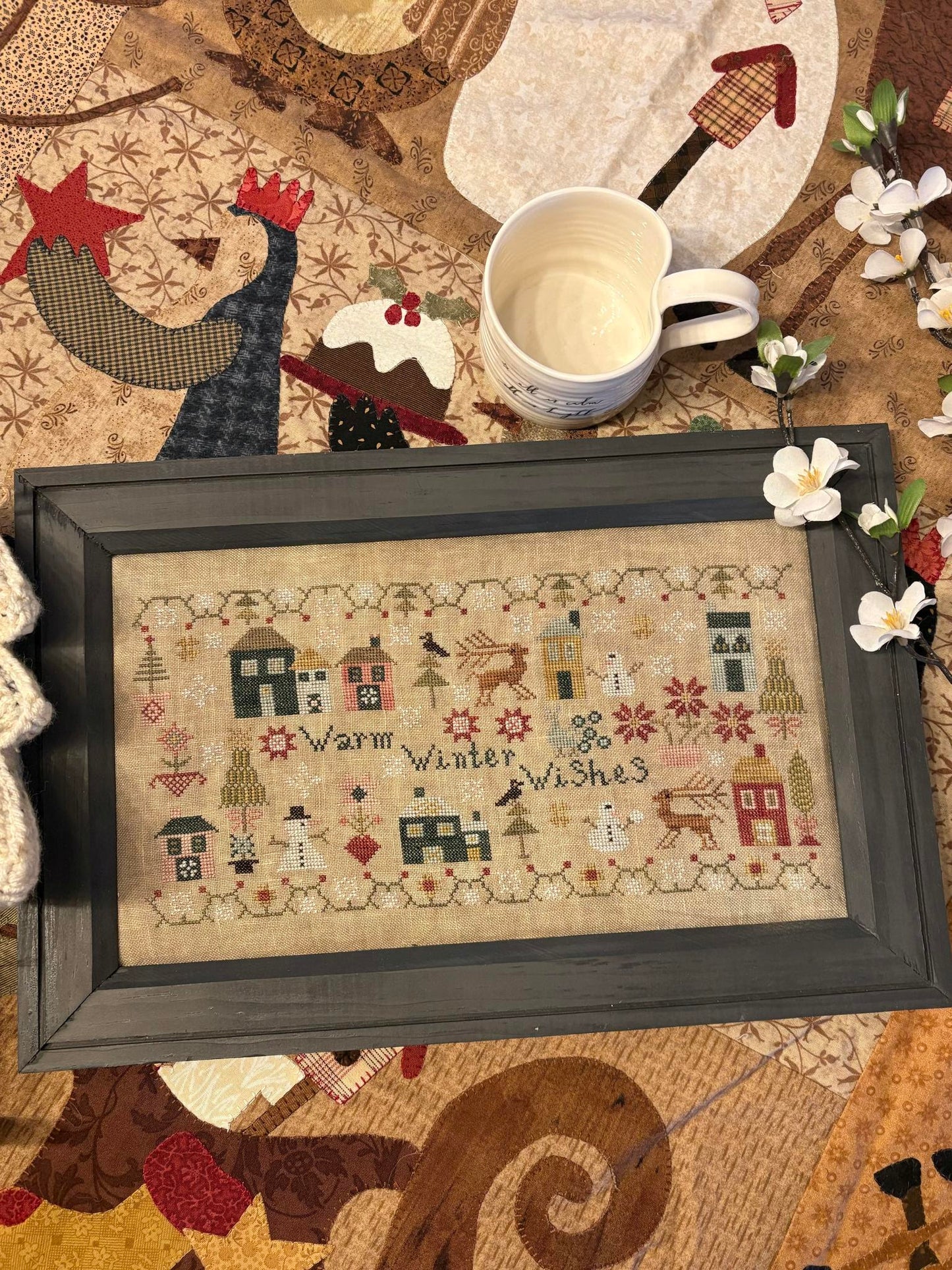 Warm Winter Wishes by Pansy Patch Stitchery Cross Stitch Pattern