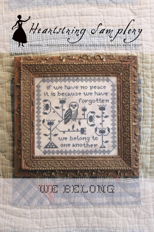 We Belong Heartstring Samplery Cross Stitch Pattern