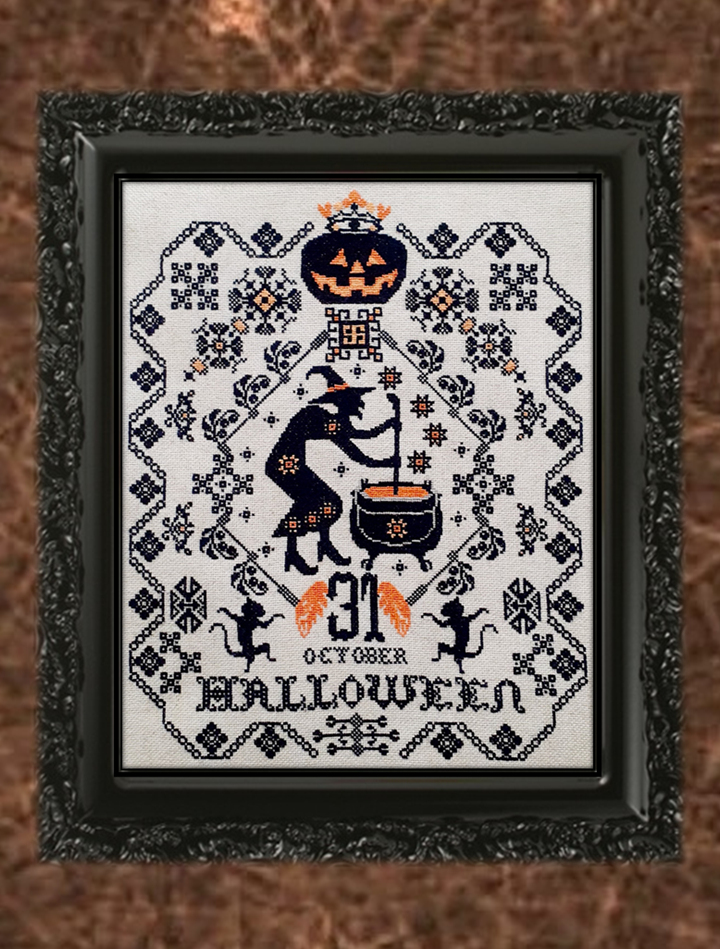 Witch Sampler Twin Peak Primitives Cross Stitch Pattern