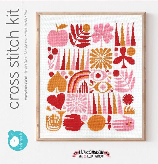 Harvest Grid Lisa Congdon Cross Stitch Kit